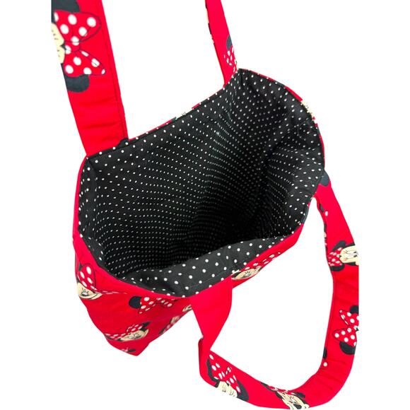 Vintage handmade reversible Minnie Mouse polka dot tote bag - Picture 2 of 4